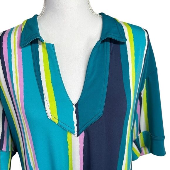 TORI RICHARD Honolulu Show Your Stripes Dress Size X-Large Striped Multicolor - Picture 3 of 11